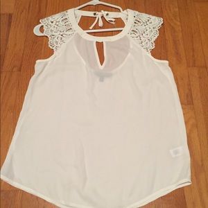 Express ivory blouse scoop back